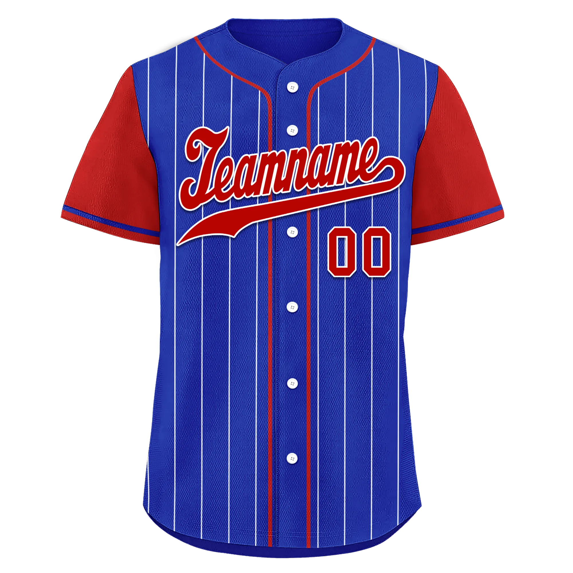 Custom Blue Red Stripe Fashion Personalized Authentic Baseball Jersey BSBJ01-D017215