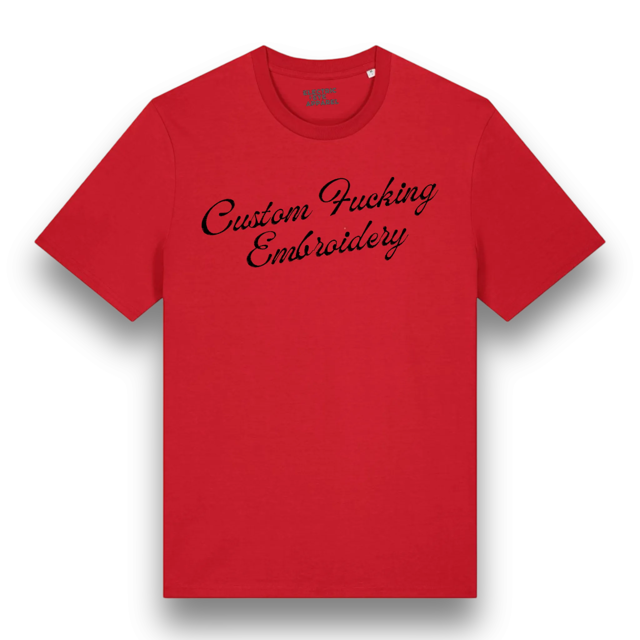 Custom Fucking Embroidery - choose your own name embroidered on a premium organic iconic men's 'Rocker' t-shirt - custom thread colour
