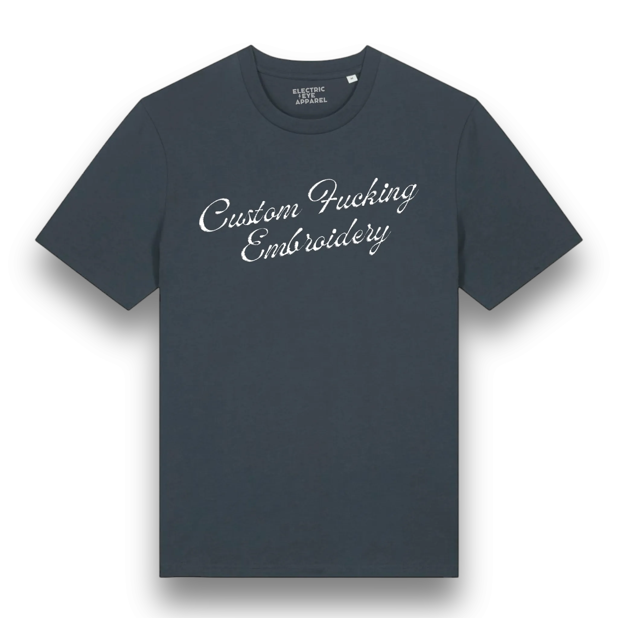 Custom Fucking Embroidery - choose your own name embroidered on a premium organic iconic men's 'Rocker' t-shirt - custom thread colour