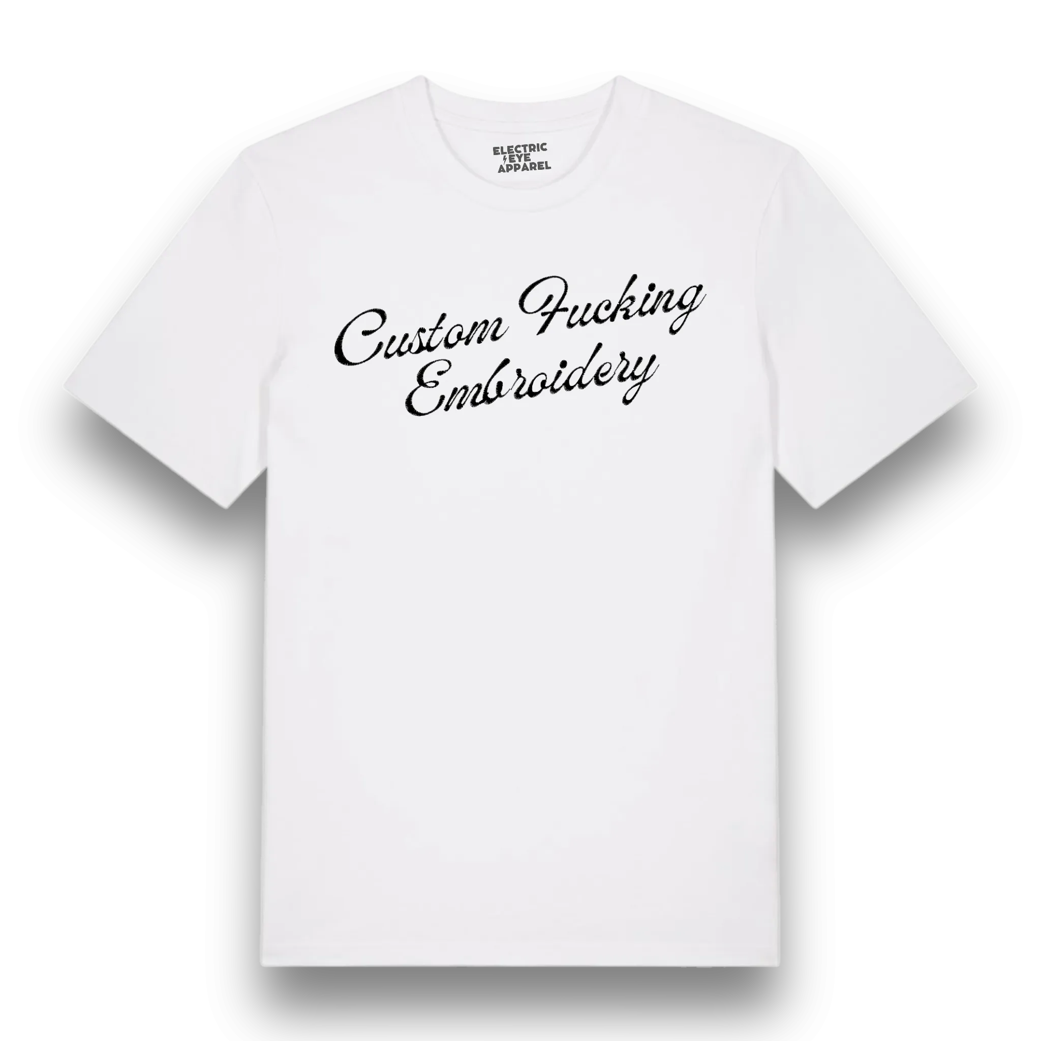 Custom Fucking Embroidery - choose your own name embroidered on a premium organic iconic men's 'Rocker' t-shirt - custom thread colour
