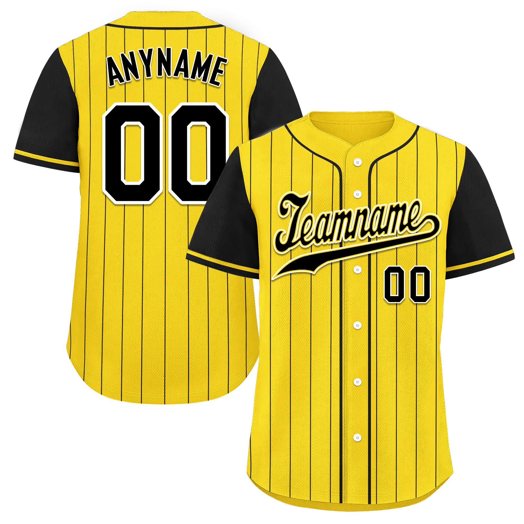 Custom Gold Black Stripe Fashion Personalized Authentic Baseball Jersey BSBJ01-D017218