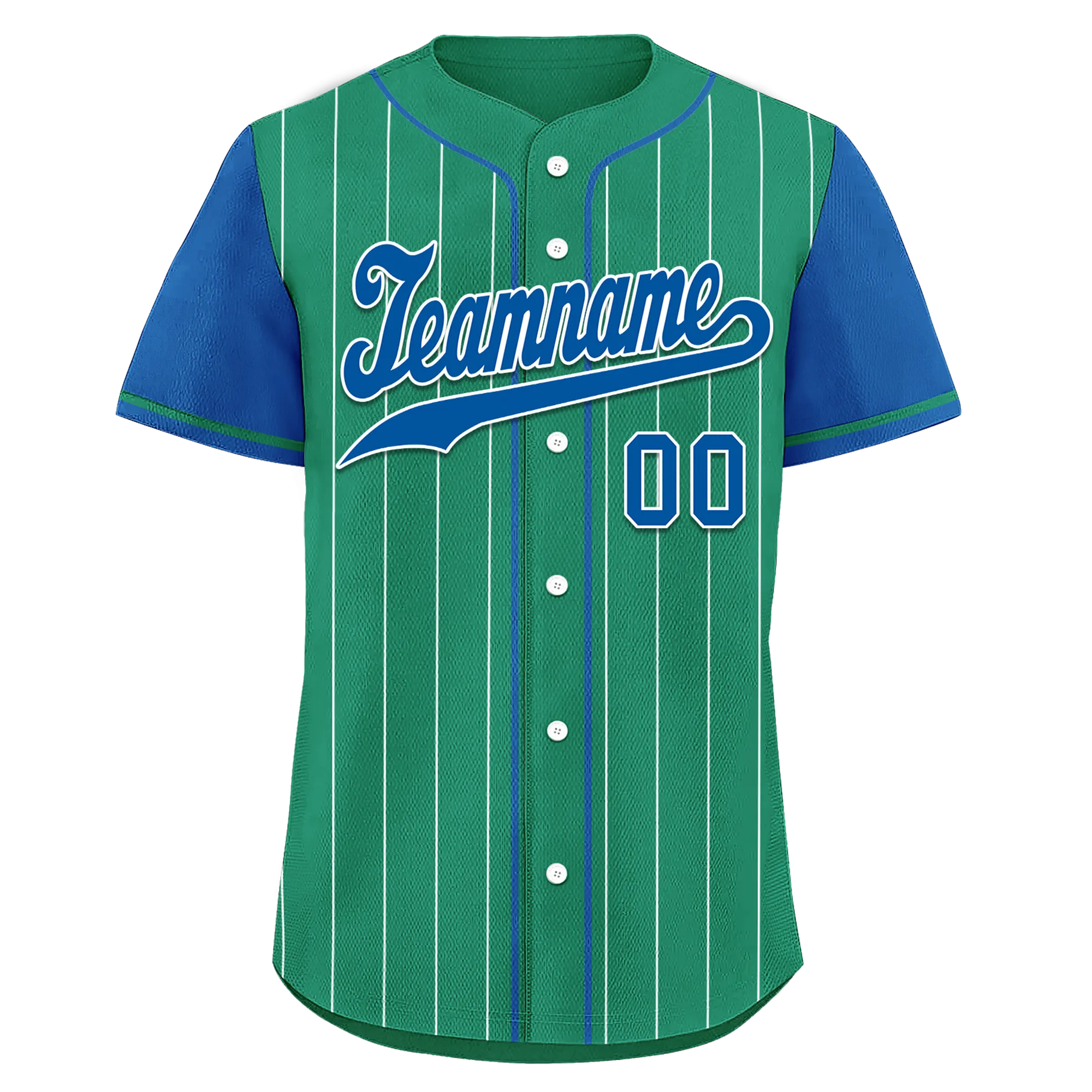 Custom Green Blue Stripe Fashion Personalized Authentic Baseball Jersey BSBJ01-D017245
