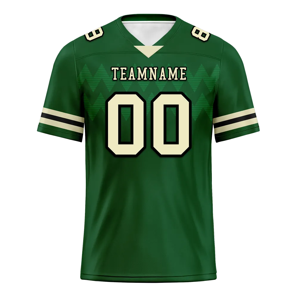 Custom Green Sleeve Stripes Yellow Personalized Authentic Football Jersey FBJ02-bc0f0de