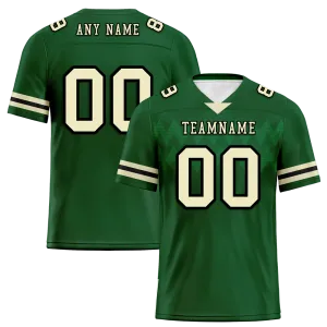 Custom Green Sleeve Stripes Yellow Personalized Authentic Football Jersey FBJ02-bc0f0de