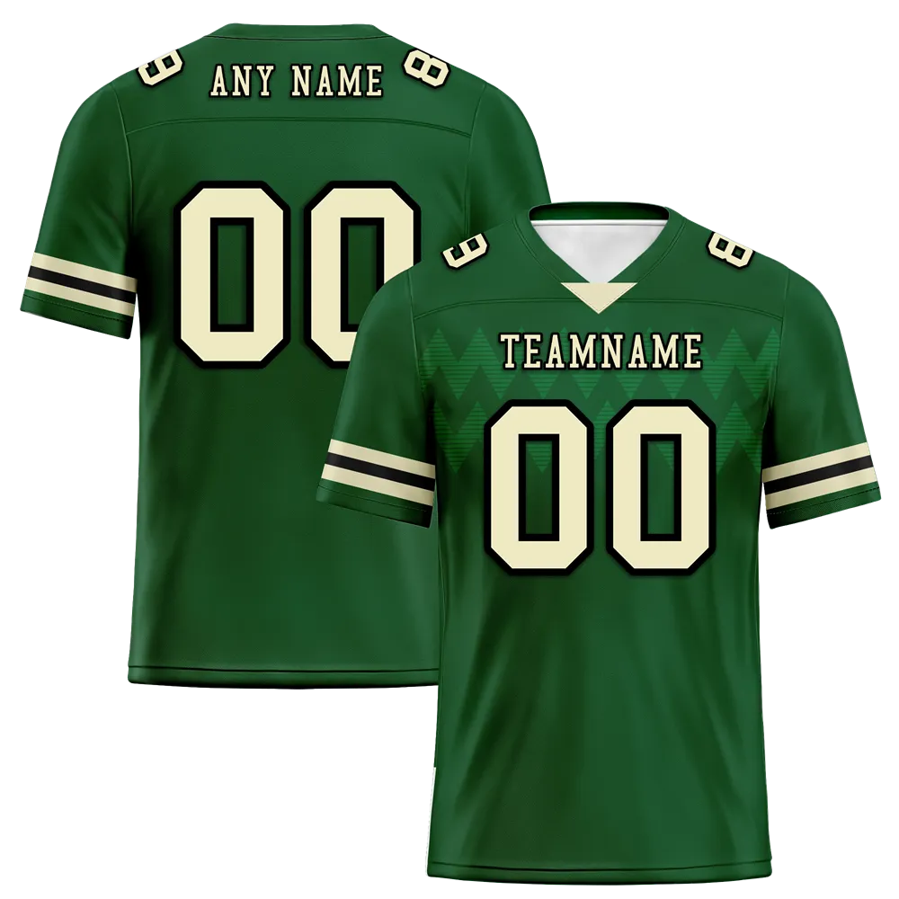Custom Green Sleeve Stripes Yellow Personalized Authentic Football Jersey FBJ02-bc0f0de