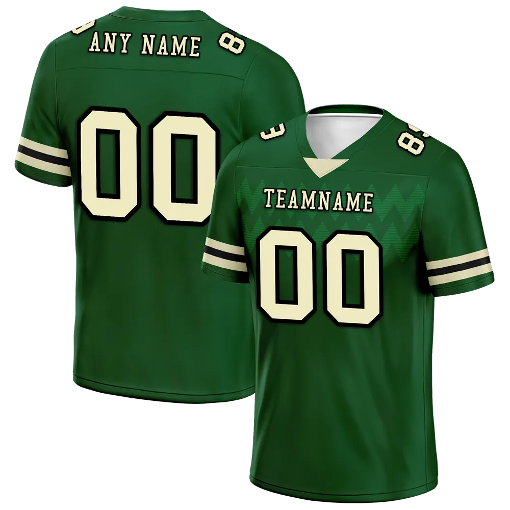 Custom Green Sleeve Stripes Yellow Personalized Authentic Football Jersey FBJ02-bc0f0de