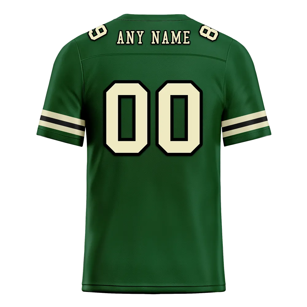 Custom Green Sleeve Stripes Yellow Personalized Authentic Football Jersey FBJ02-bc0f0de