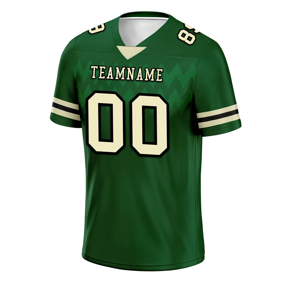 Custom Green Sleeve Stripes Yellow Personalized Authentic Football Jersey FBJ02-bc0f0de
