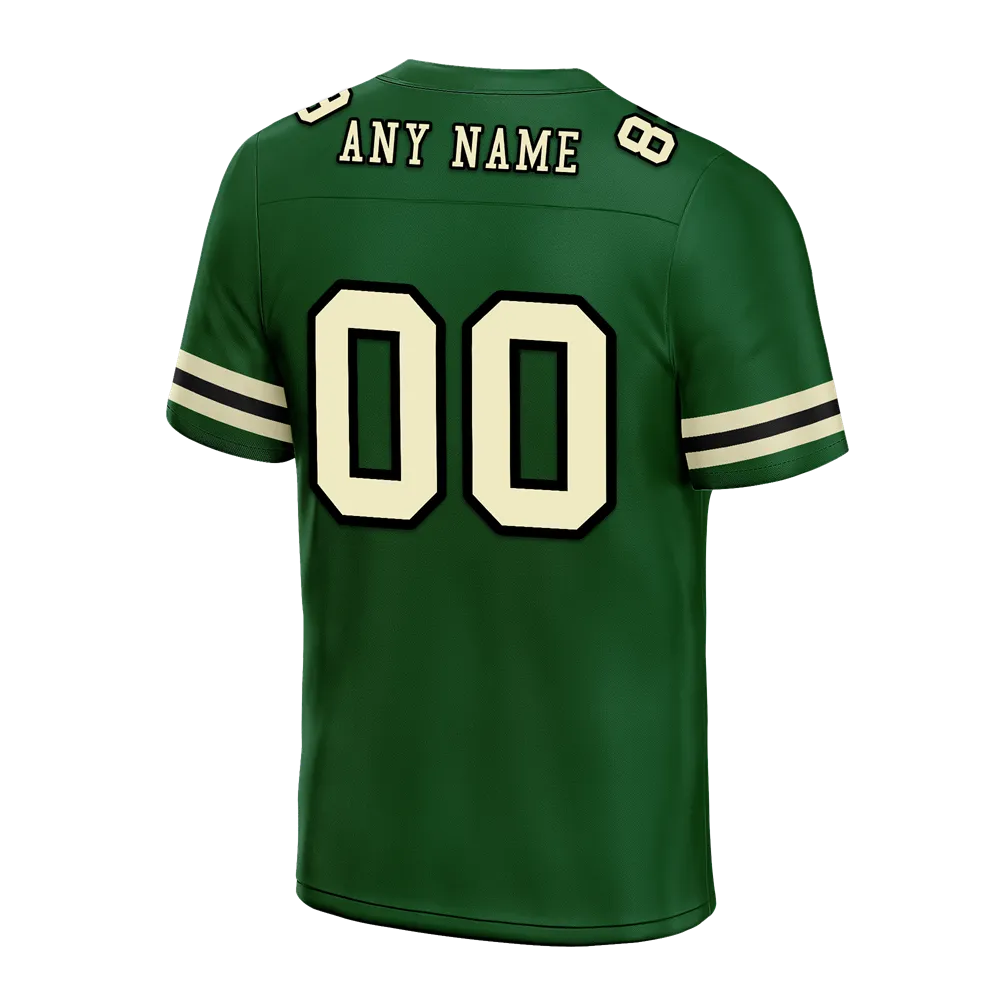 Custom Green Sleeve Stripes Yellow Personalized Authentic Football Jersey FBJ02-bc0f0de