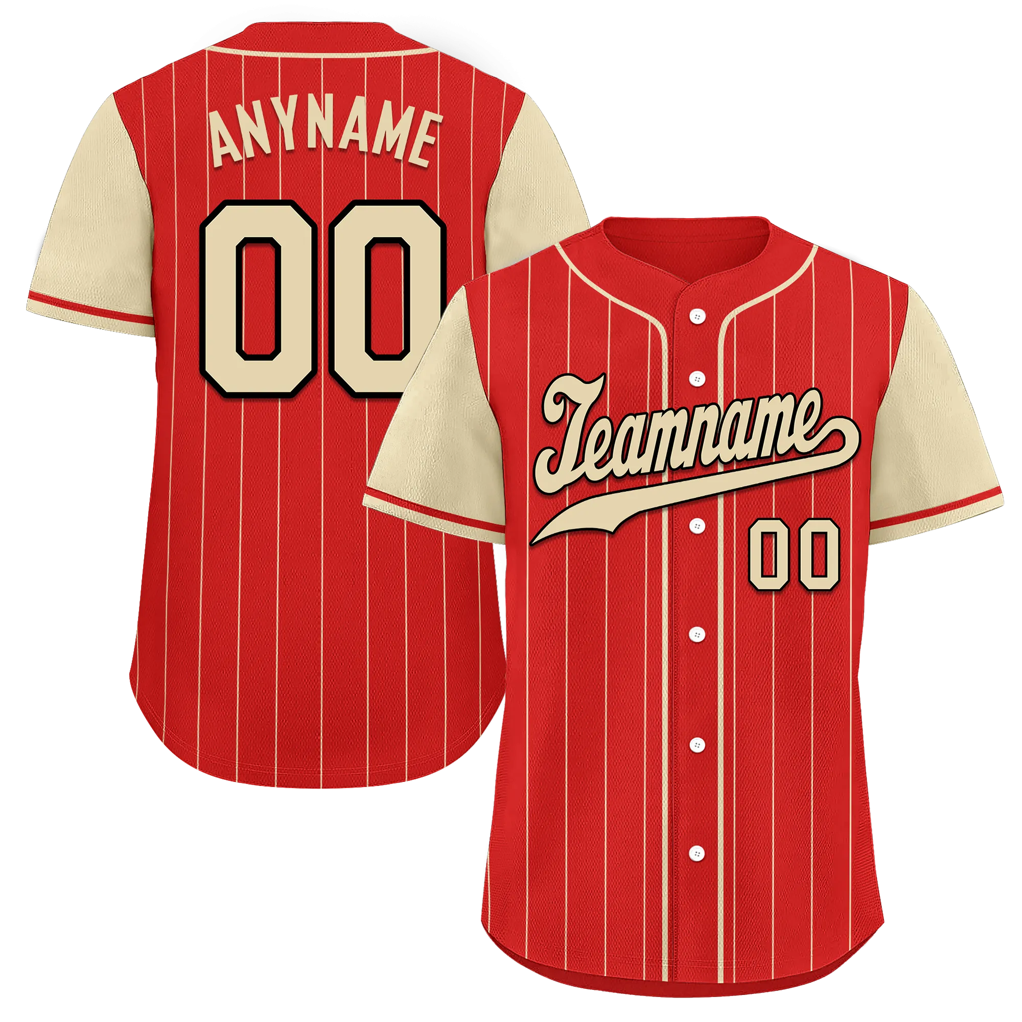 Custom Red Yellow Stripe Fashion Personalized Authentic Baseball Jersey BSBJ01-D017236
