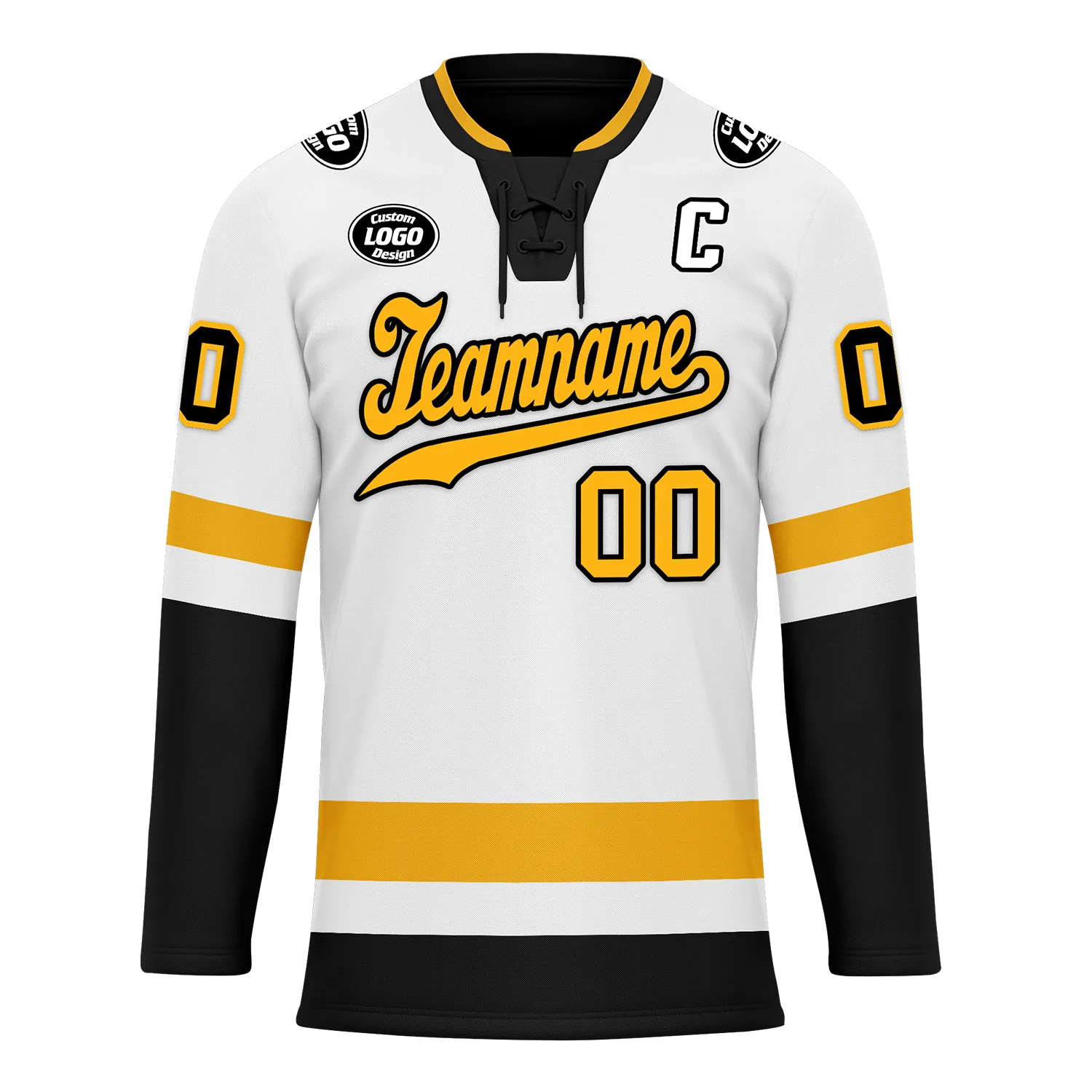 Custom White Black Personalized Hockey Jersey HCKJ01-D0a70a0