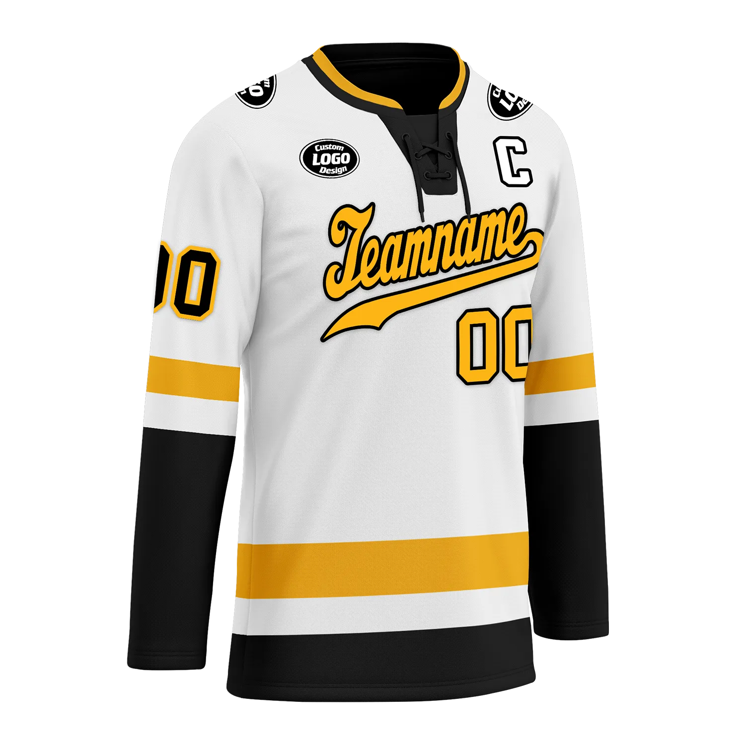 Custom White Black Personalized Hockey Jersey HCKJ01-D0a70a0