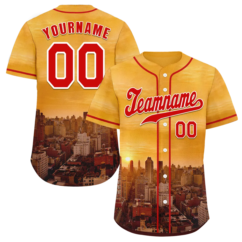 Custom Yellow City Edition Red Authentic Baseball Jersey BSBJ0a-bc0fbc8