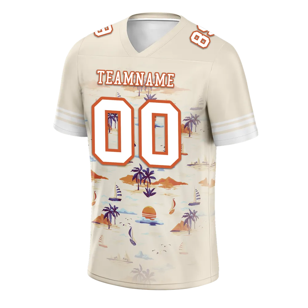 Custom Yellow Hawaii White Personalized Authentic Football Jersey FBJ02-bc0fa88