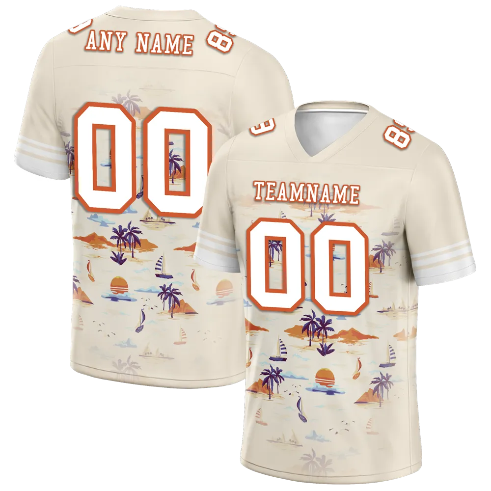 Custom Yellow Hawaii White Personalized Authentic Football Jersey FBJ02-bc0fa88