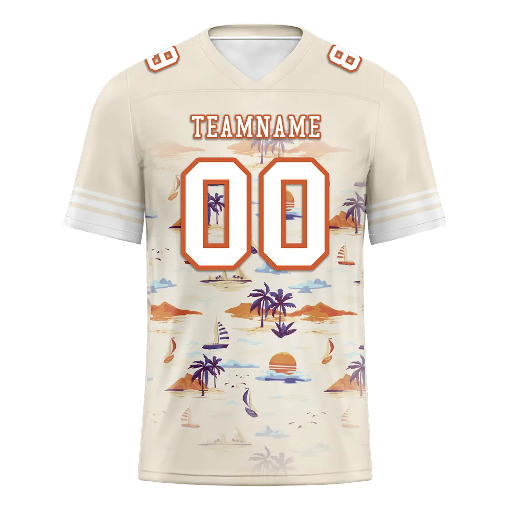 Custom Yellow Hawaii White Personalized Authentic Football Jersey FBJ02-bc0fa88