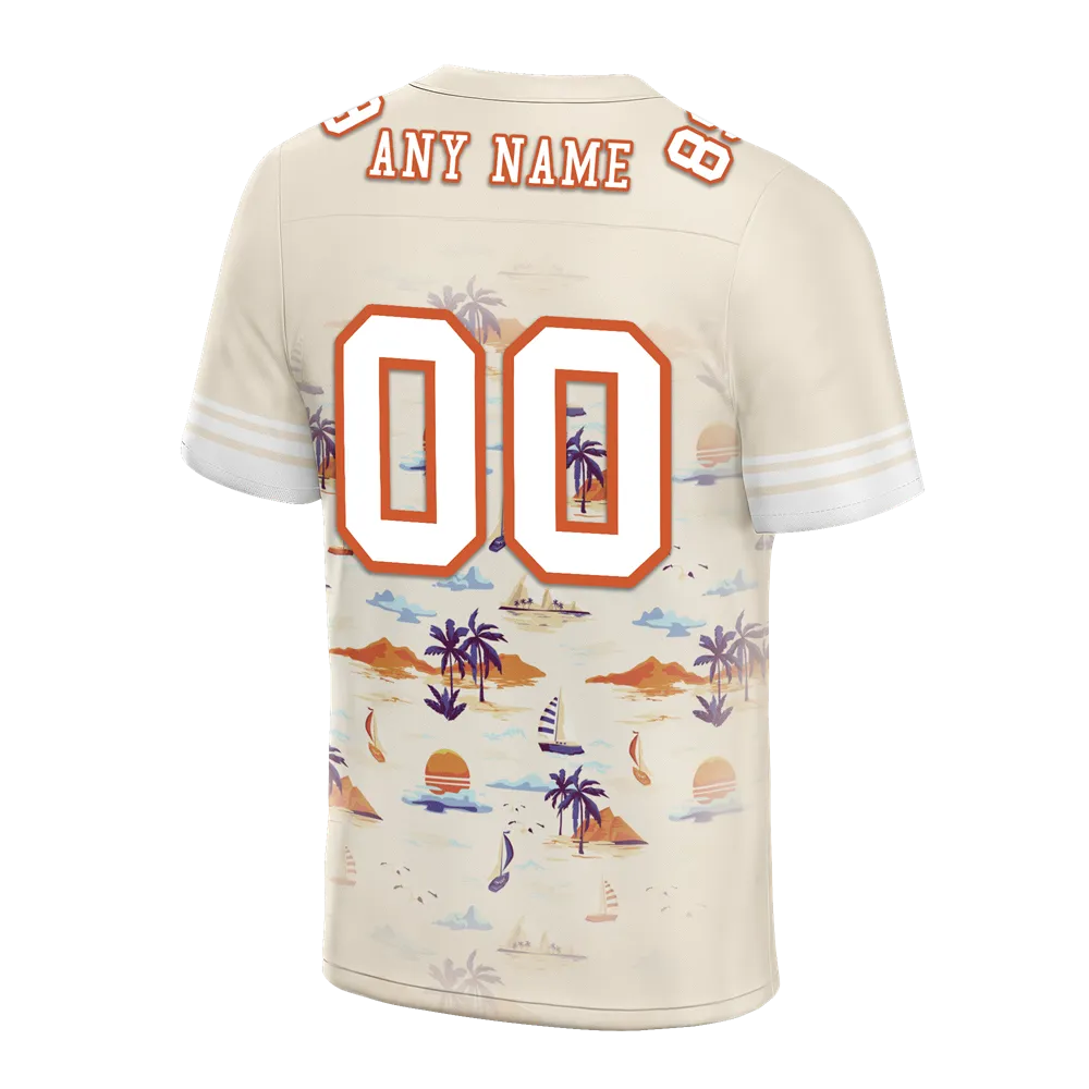 Custom Yellow Hawaii White Personalized Authentic Football Jersey FBJ02-bc0fa88