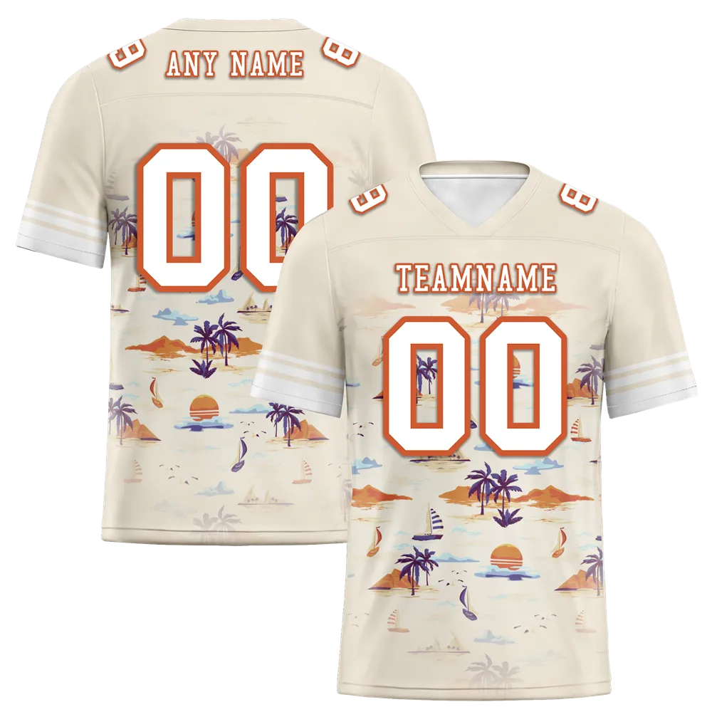 Custom Yellow Hawaii White Personalized Authentic Football Jersey FBJ02-bc0fa88