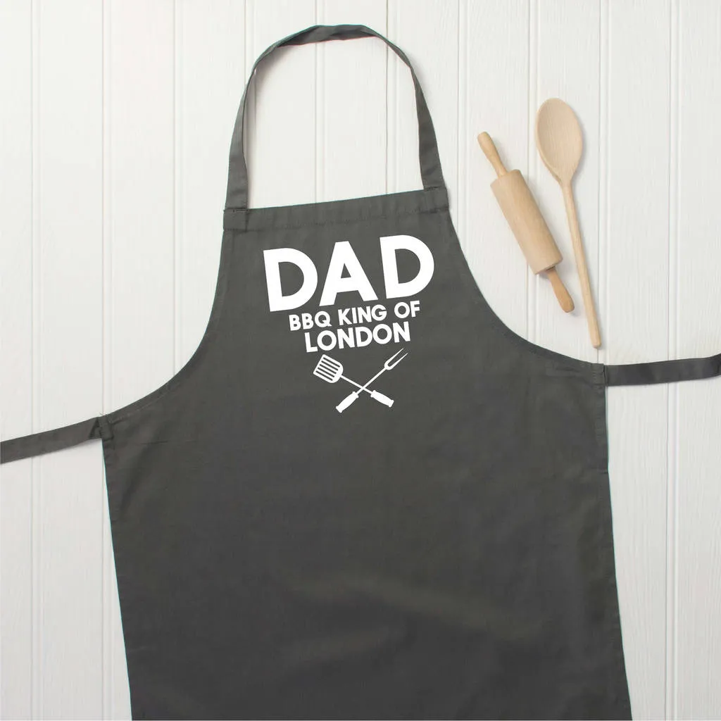 Dad. Bbq King Of … Personalised Apron