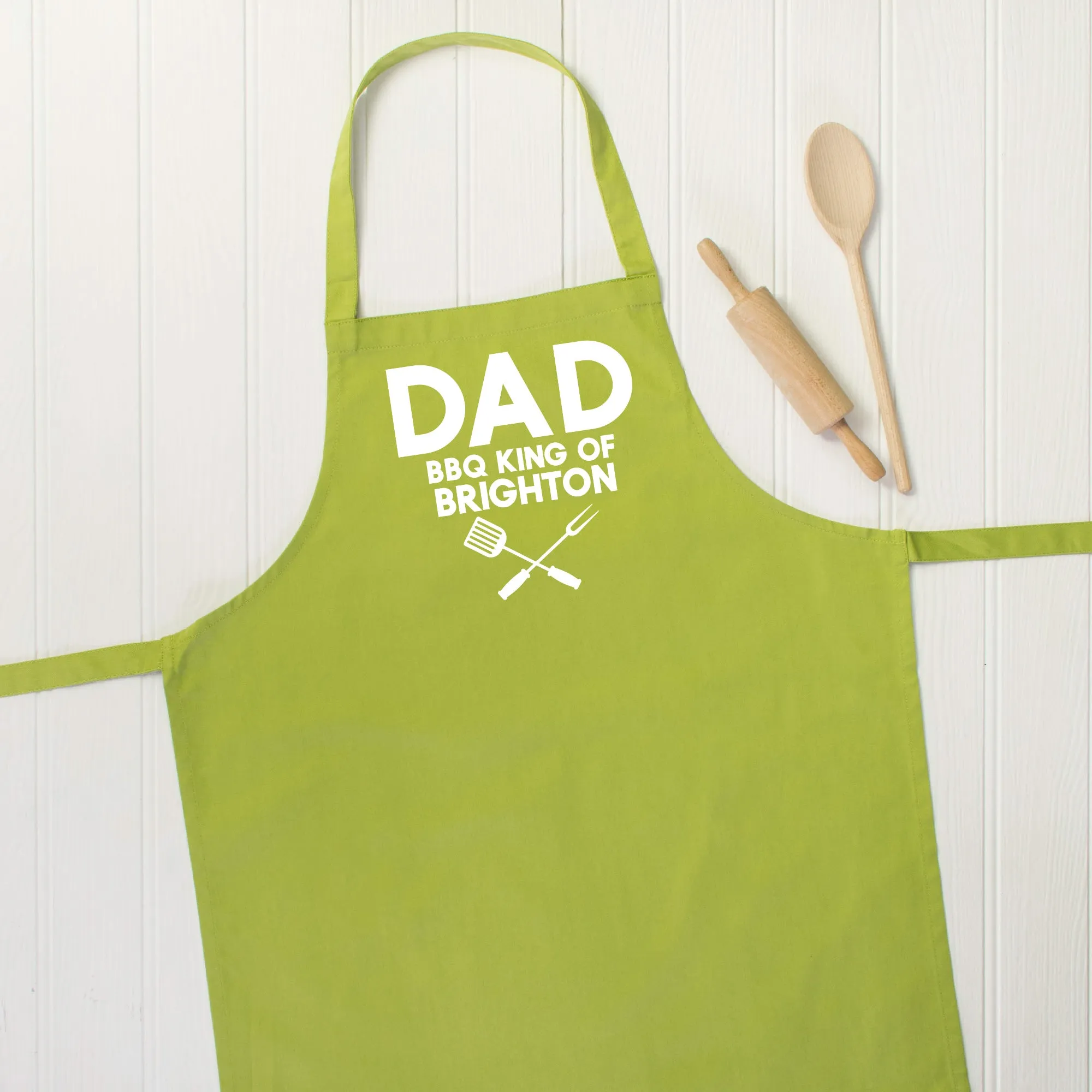 Dad. Bbq King Of … Personalised Apron