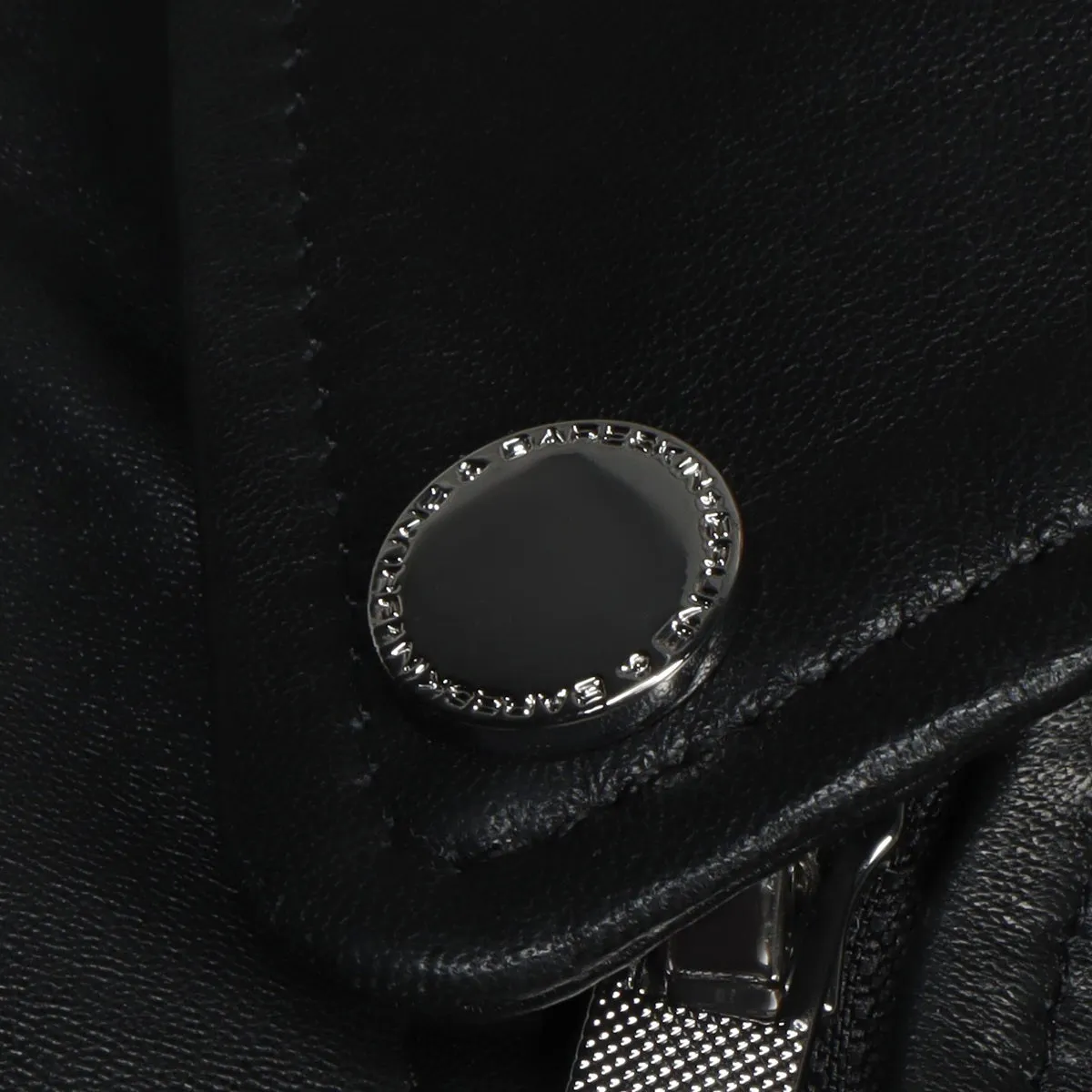 Dual Buckle Studded Black Leather with slanted zip Closure Men's Jacket By Brune & Bareskin