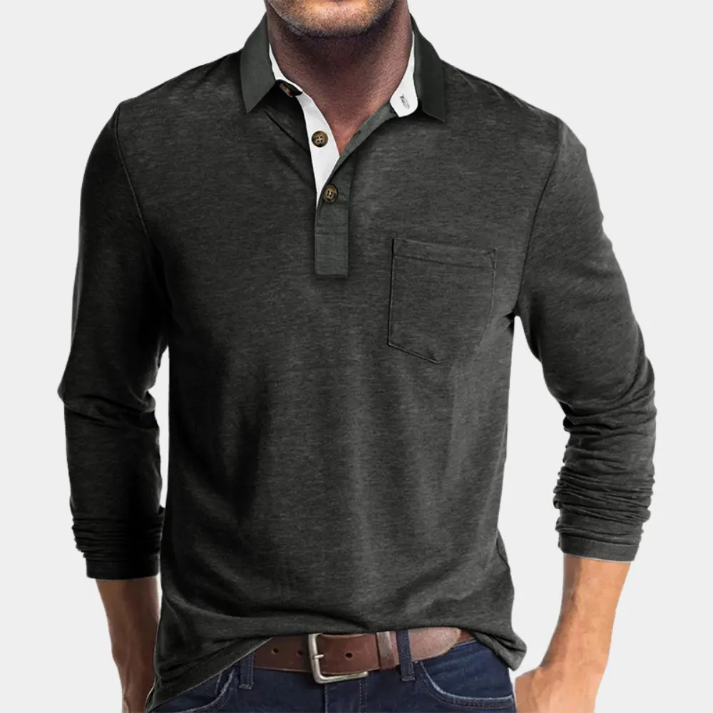Elegant Men's Long Sleeve Shirt with Collar for Casual Outfits
