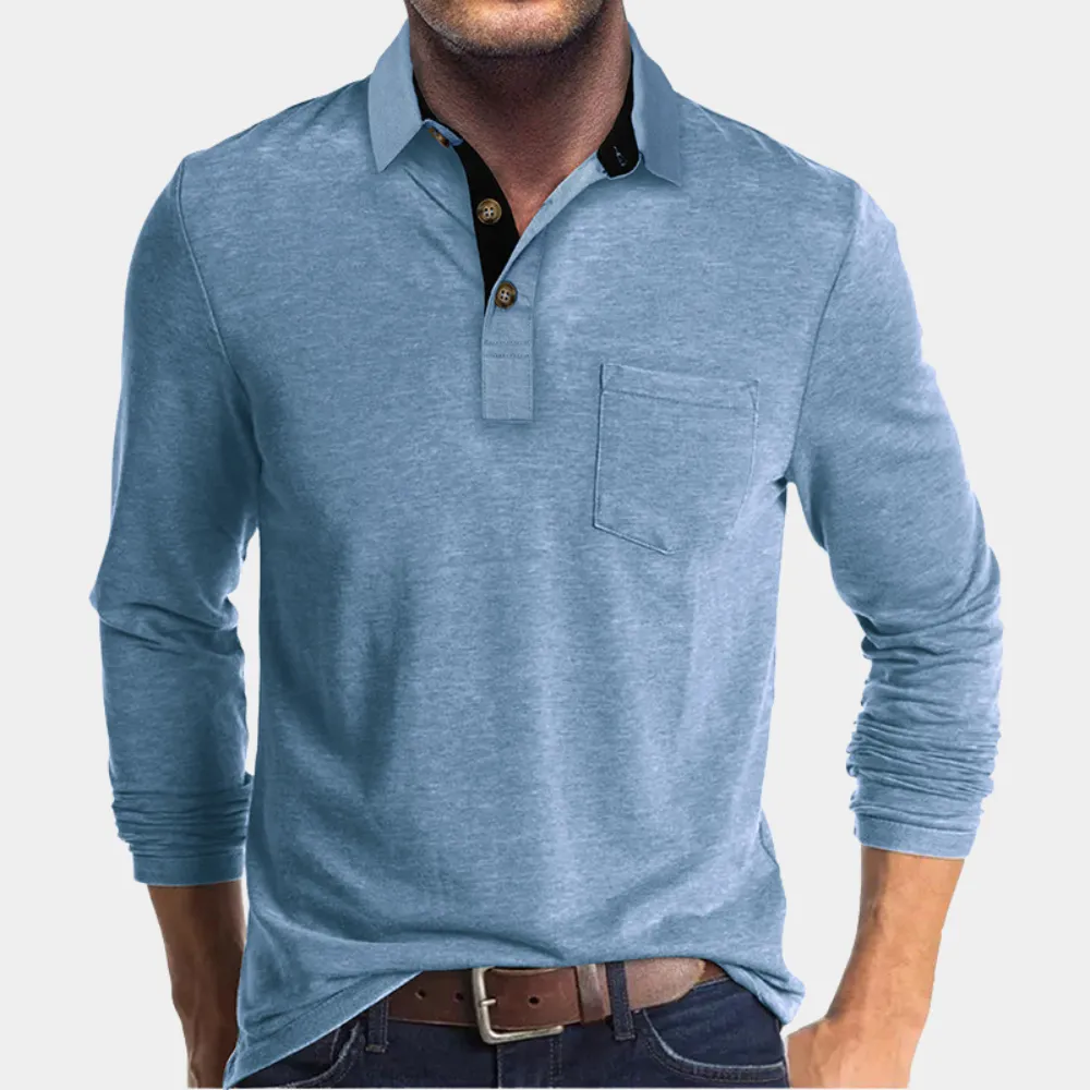 Elegant Men's Long Sleeve Shirt with Collar for Casual Outfits