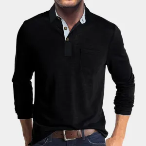 Elegant Men's Long Sleeve Shirt with Collar for Casual Outfits