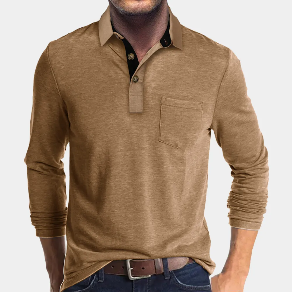 Elegant Men's Long Sleeve Shirt with Collar for Casual Outfits