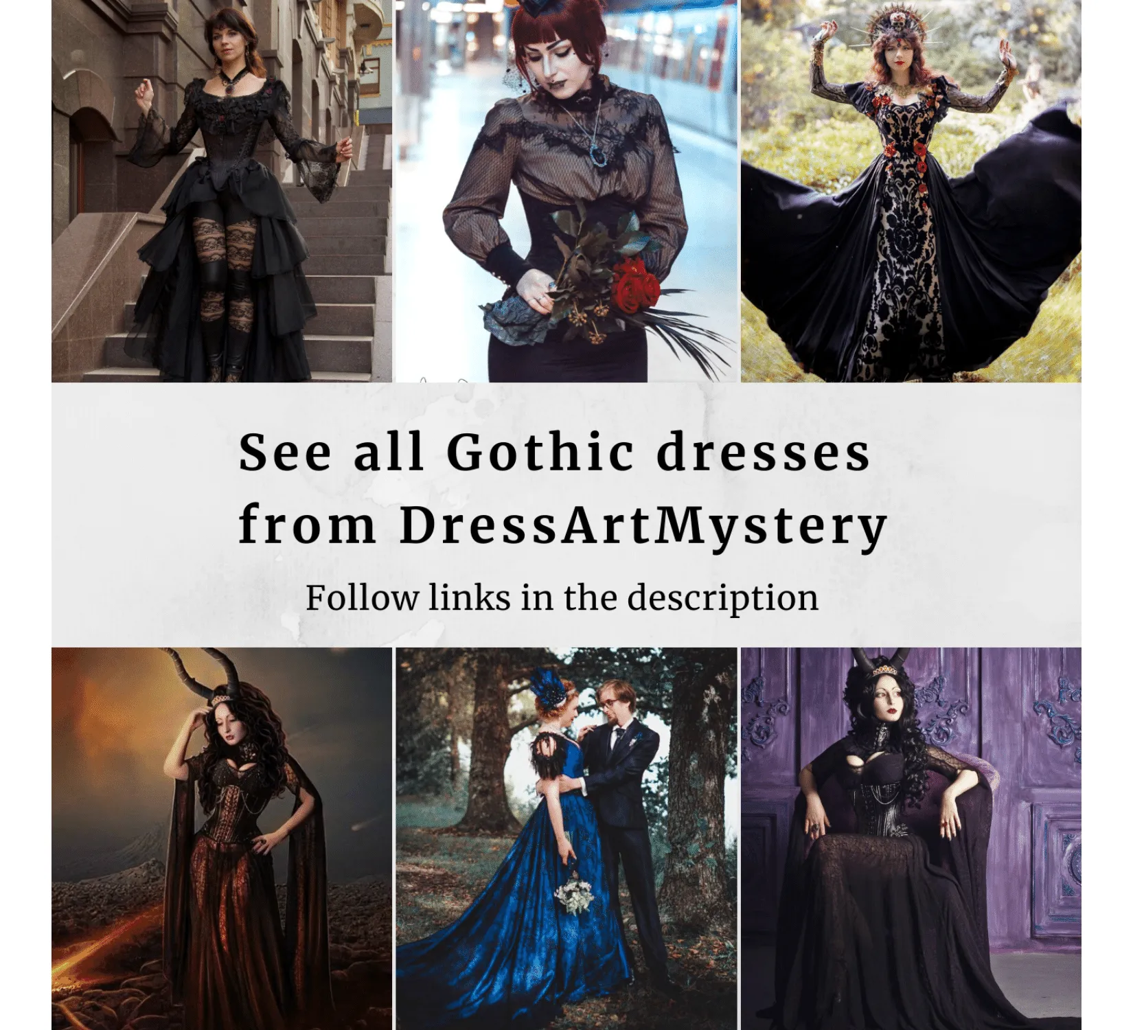 Fantasy gothic black corset net gown with handmade flowers