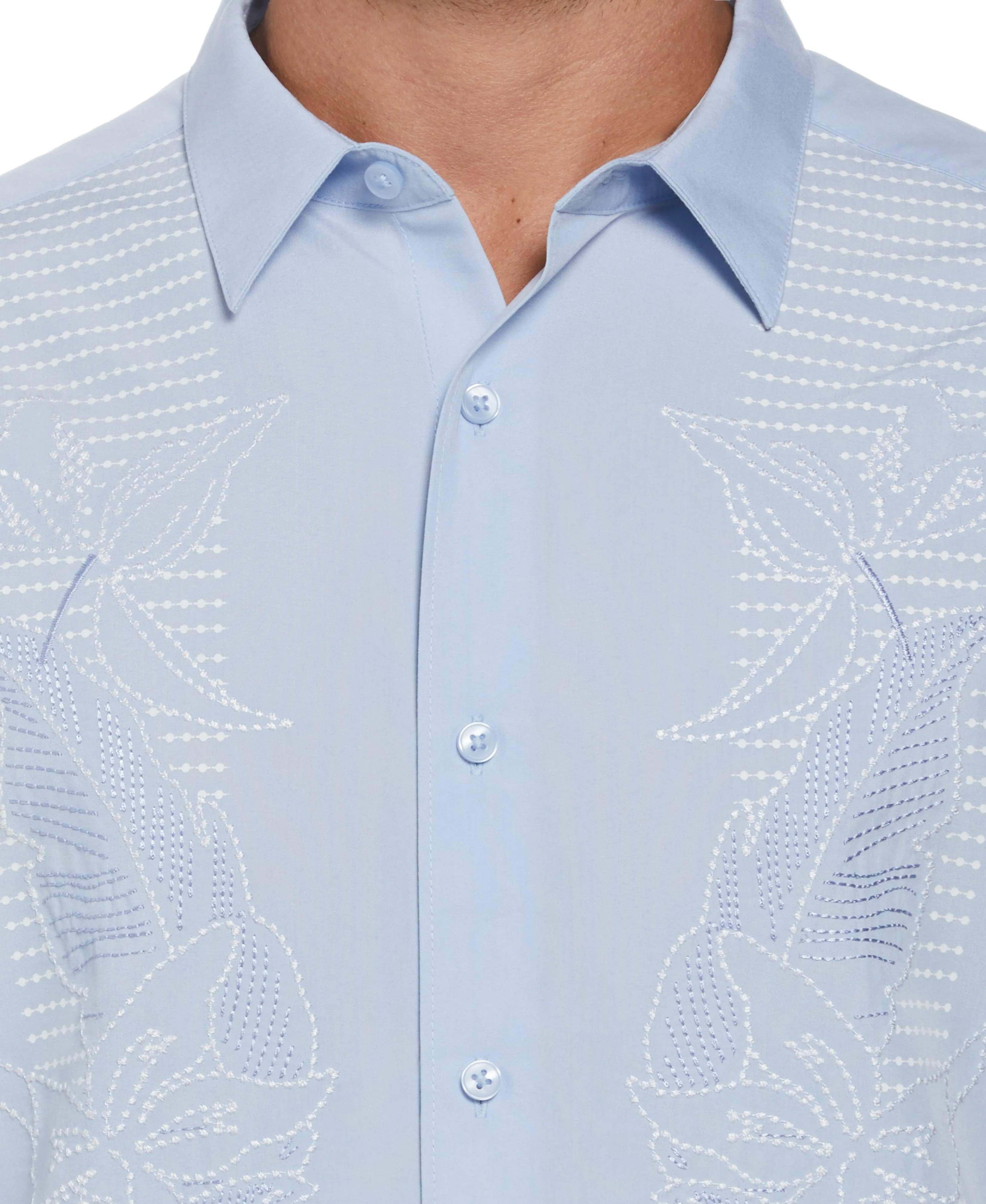 Floral Embroidered Panel Shirt