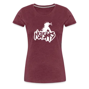 Fork Off in Style – No Forks Women’s Premium Tee (White Logo)