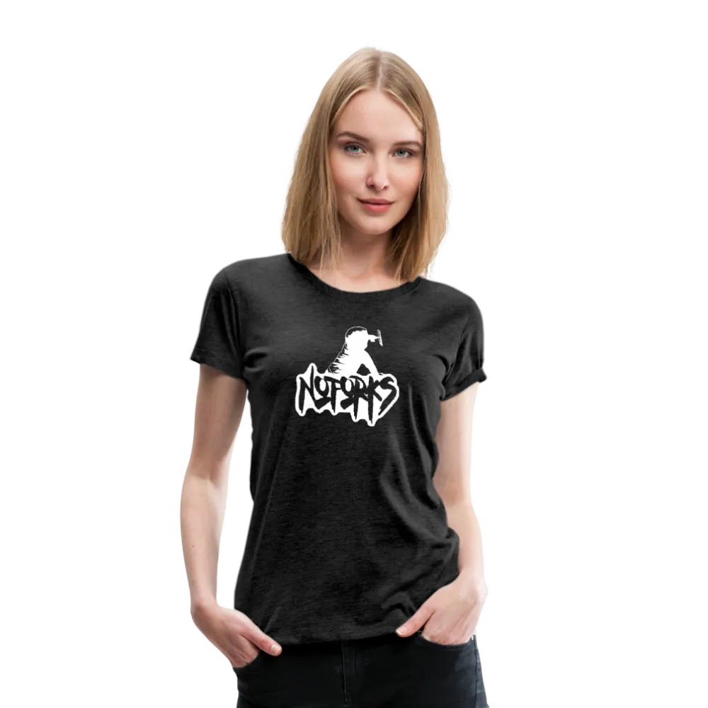 Fork Off in Style – No Forks Women’s Premium Tee (White Logo)