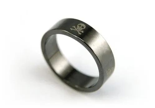 Gothic Skull Cross Bone Men's Ring Band