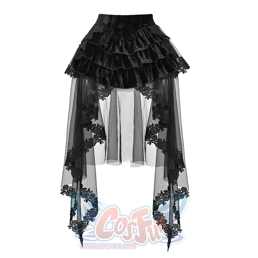 Gothic Velvet Fishbone Corset Halloween 3-Piece Set S22987