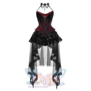Gothic Velvet Fishbone Corset Halloween 3-Piece Set S22987