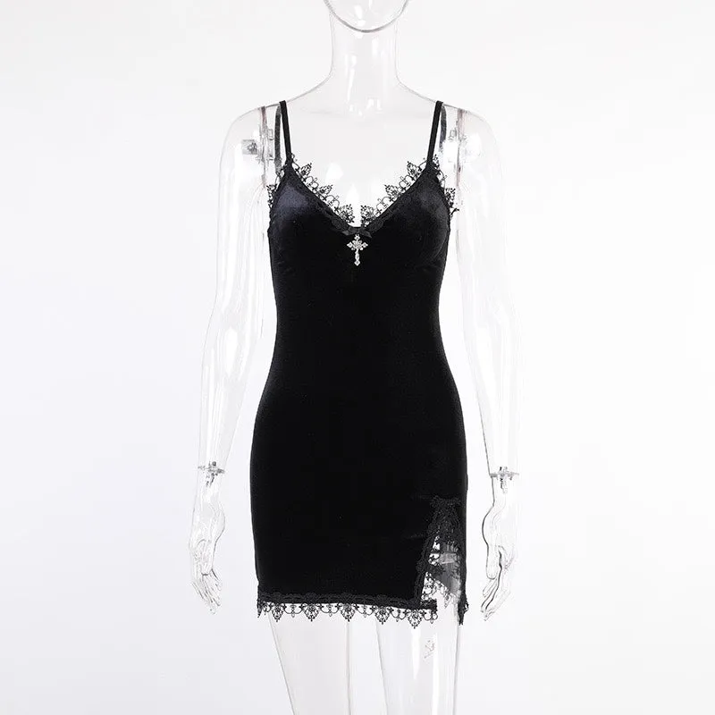 gothic velvet slip dress yc24742
