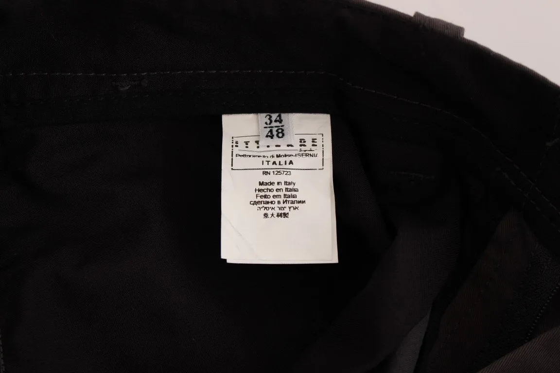 Gray Cotton Straight Fit Chinos Pants