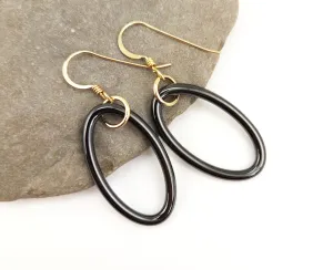 Gunmetal Hematite Oval Earrings