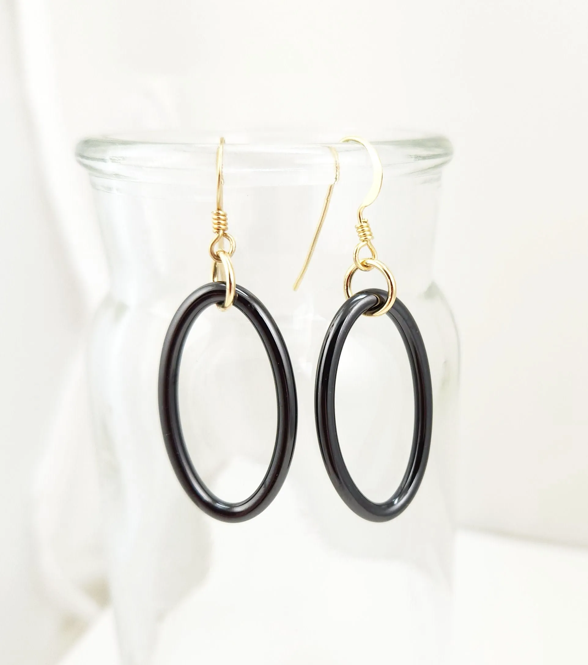 Gunmetal Hematite Oval Earrings