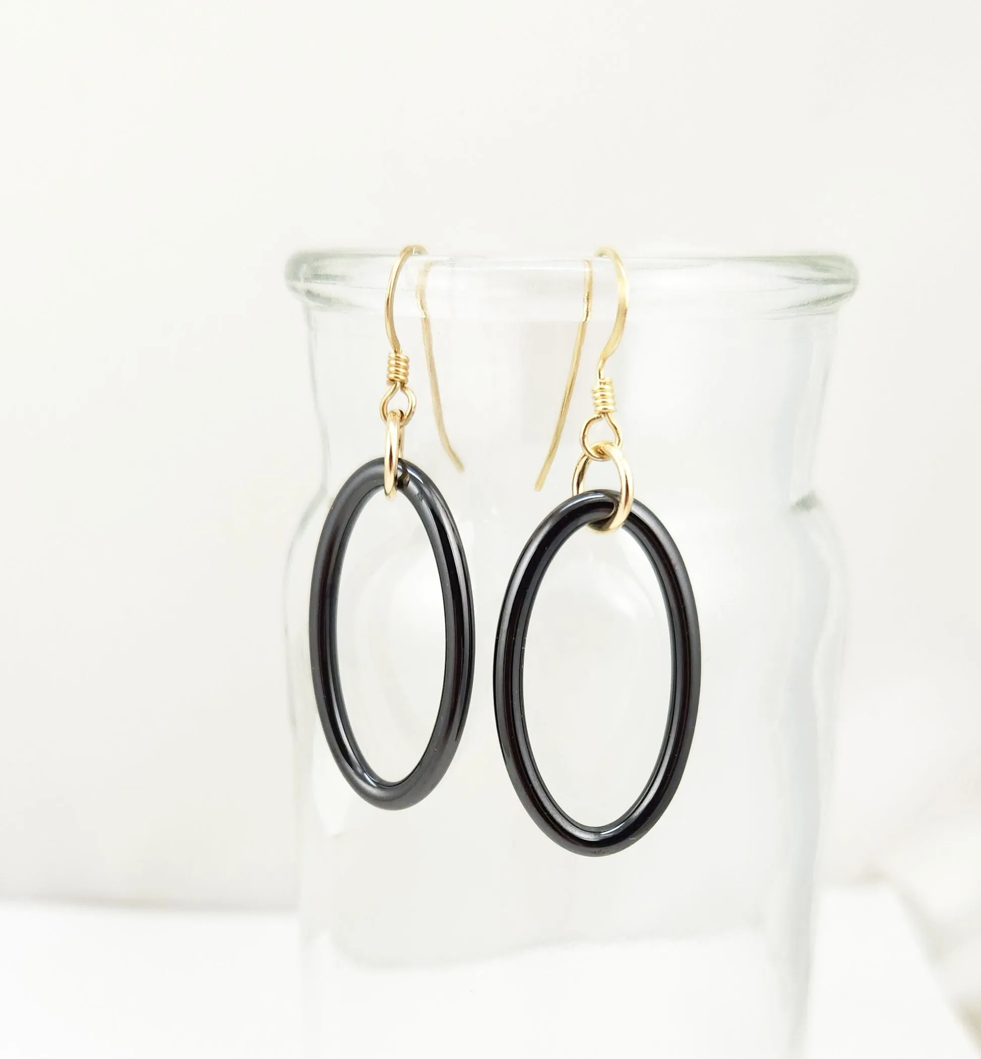 Gunmetal Hematite Oval Earrings