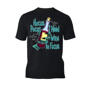 Halloween Occult Hocus Pocus I Need Wine To Focus Official Men's T-shirt