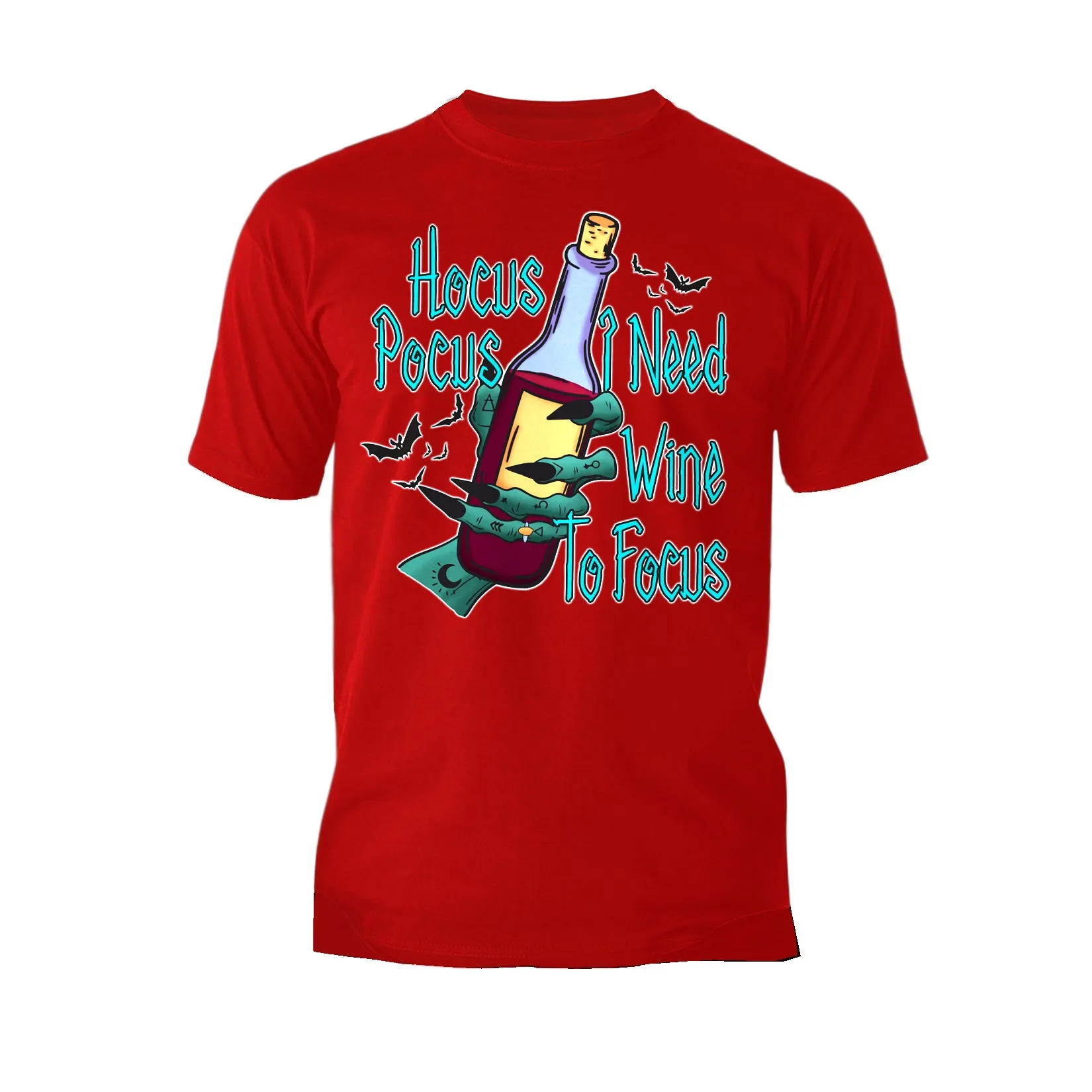 Halloween Occult Hocus Pocus I Need Wine To Focus Official Men's T-shirt