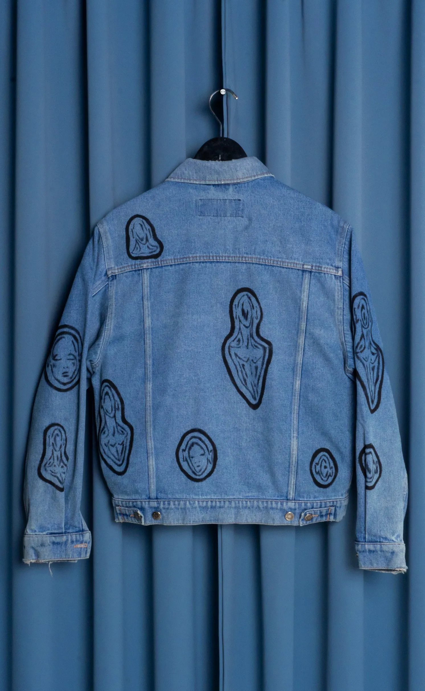 Hand Painted 'AOY' Denim Jacket - Small