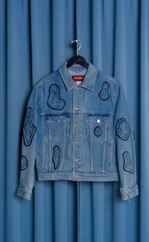 Hand Painted 'AOY' Denim Jacket - Small