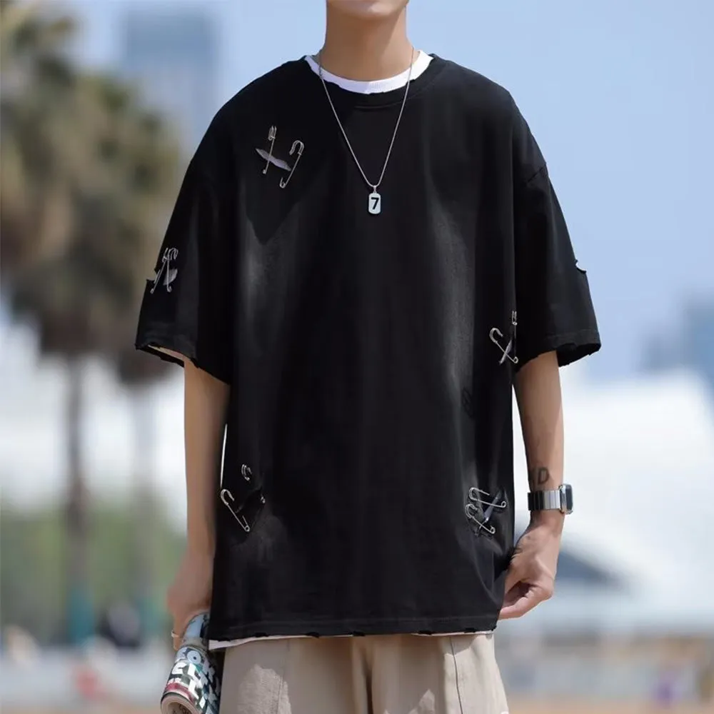 High Street Pin Distressed T-shirt