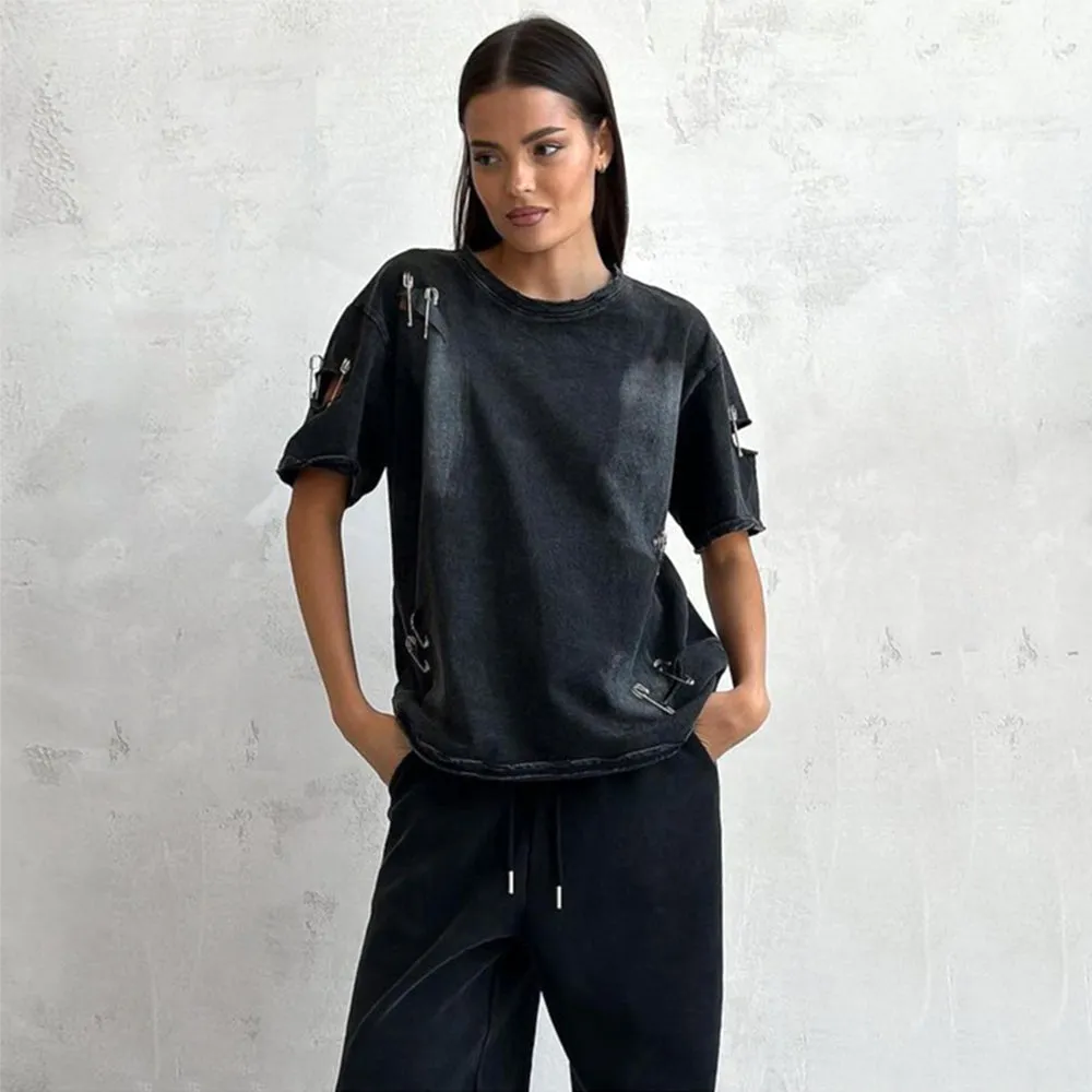 High Street Pin Distressed T-shirt