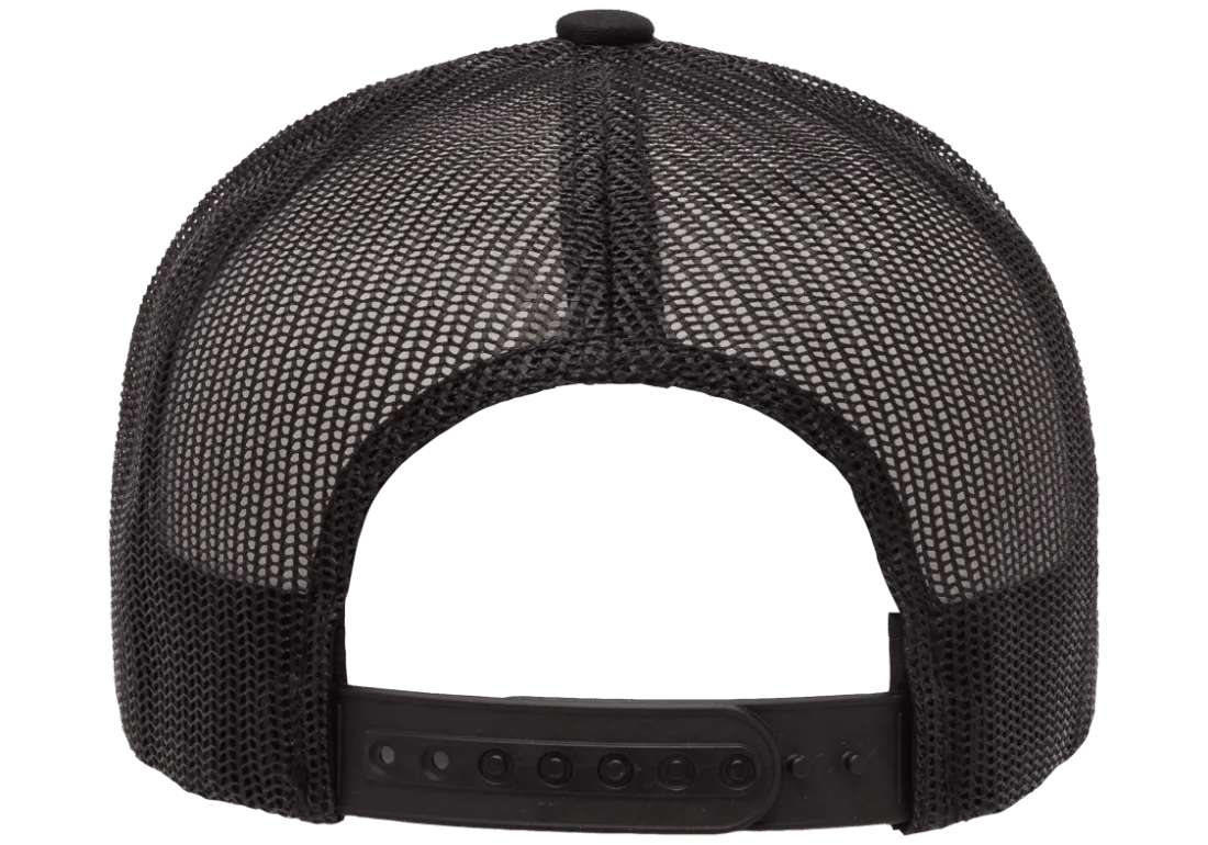 Irish Trucker Cap Gothic Clover Fls Black
