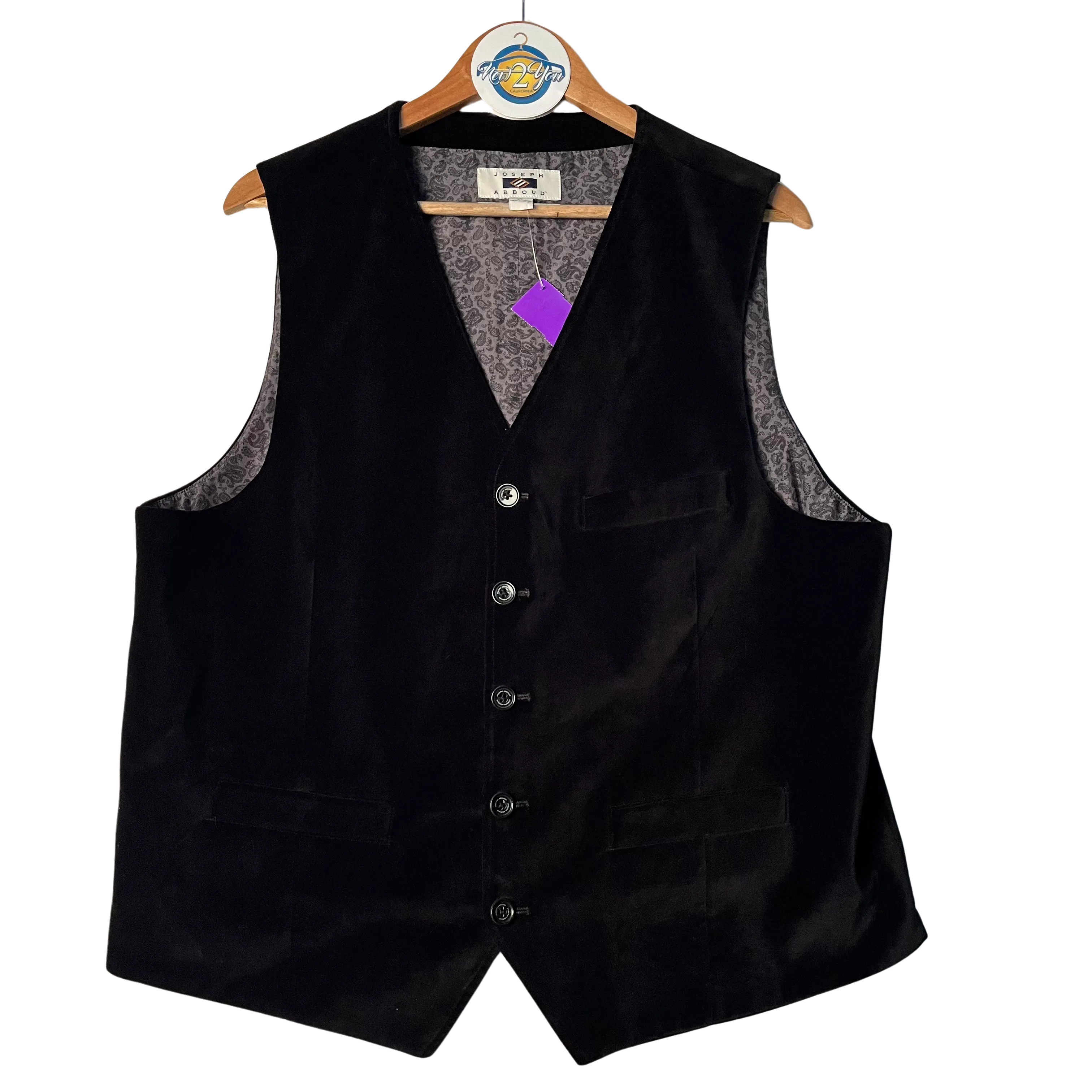 Joseph Abboud Black Velvet Vest