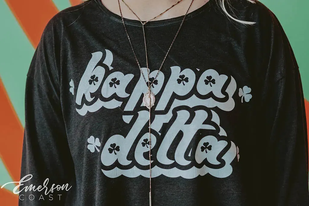 Kappa Delta PR Raw Neck Long Sleeve Tee